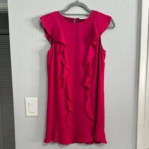 Amanda Uprichard Rutherford Fuchsia Ruffle Mini Dress